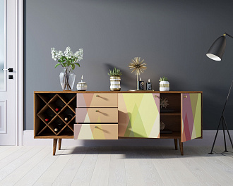 Комод "Berber" удлиненный с бутылочницей 16 принт арт BB15/Print_16