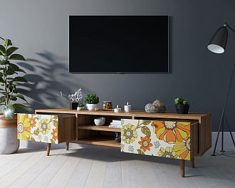 Комод "Berber" с нишей низкий под TV принт 47 арт BB49/Print_47