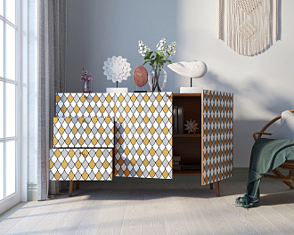 Комод "Berber" с двумя дверками и ящиками принт 22 арт BB17/Print_22