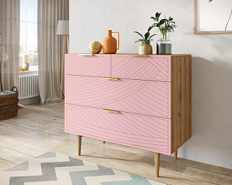 Комод с четыремя ящиками "Line" LN14/GR1/pink