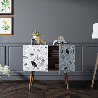 Комод на высоких ножках "Berber" малый принт 9 арт BB13/Print_09