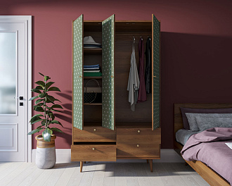 Шкаф трехстворчатый "Berber" принт 12 арт BB02/Print_12