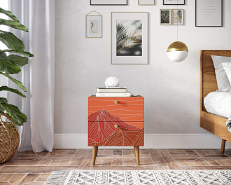 Тумбочка "Berber" с двумя ящиками 49 принт арт BB03/Print_49