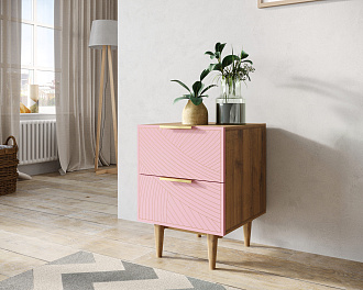 Тумбочка с двумя ящиками "Line" LN07/GR1/pink