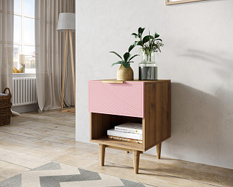 Тумбочка с верхним ящиком "Line" LN10/GR1/pink