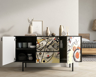 Комод две дверки и три ящика "Emerson" by Kandinsky арт EM08/Print_01