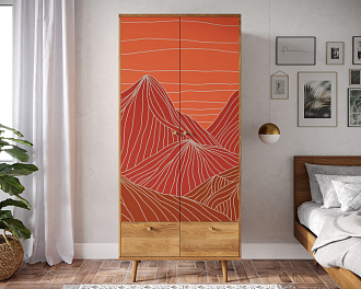 Шкаф двухстворчатый "Berber" принт 49 арт BB16/Print_49