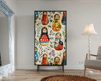 Шкаф двухдверный "Emerson" Матрешки арт EM091/Art04