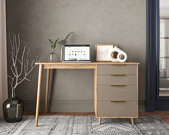 Стол рабочий "Line" одной тумбой R23/beige