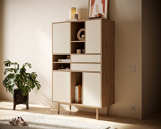 Комод высокий с дверками и ящиками "Alice" арт ALC07