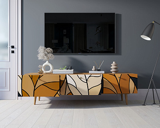 Комод "Berber" с ящиками низкий под TV принт 08 арт BB19/Print_08