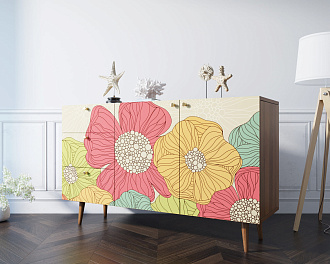Комод "Berber" с двумя дверками и ящиками принт 5 арт BB17/Print_05