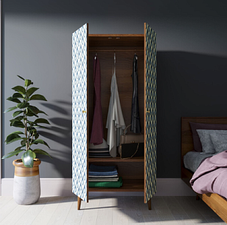 Шкаф малый двухстворчатый "Berber" принт 13 арт BB08/Print_13