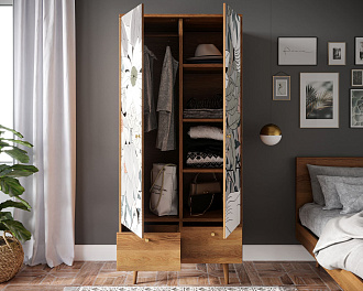 Шкаф двухстворчатый "Berber" принт 50 арт BB16/Print_50