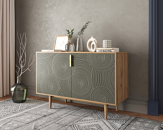 Комод с двумя дверками "Line" R18/browngrey