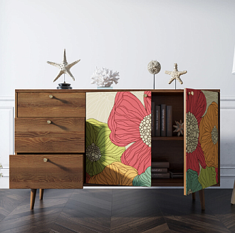 Комод "Berber" с двумя дверками и ящиками 5 принт арт BB05/Print_05