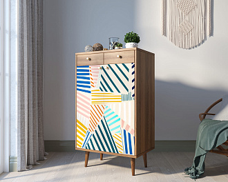 Комод "Berber" два ящика и дверки 42 принт арт BB46/Print_42