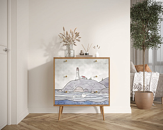 Комод "Berber" три ящика арт BB40/Print_51