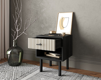 Тумбочка с верхним ящиком "Emerson" арт EM11/milky/L