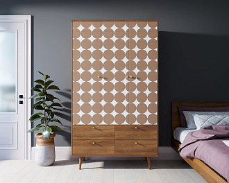 Шкаф трехстворчатый "Berber" принт 17 арт BB02/Print_17