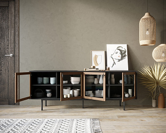 Комод с четыремя стеклянными дверками "Emerson" арт EM12