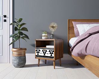 Тумбочка "Berber" с одним ящиком 19 принт арт BB06/Print_19