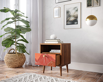 Тумбочка "Berber" с одним ящиком 49 принт арт BB06/Print_49