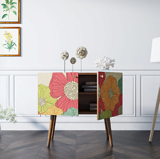 Комод на высоких ножках "Berber" малый принт 5 арт BB13/Print_05