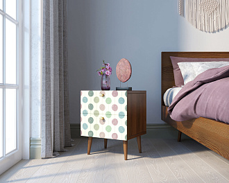 Тумбочка "Berber" с двумя ящиками 24 принт арт BB03/Print_24