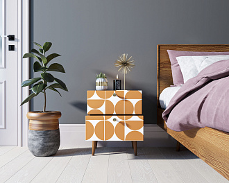 Тумбочка "Berber" с двумя ящиками 14 принт арт BB03/Print_14