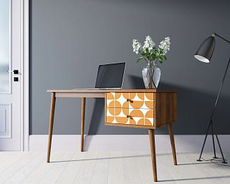 Стол рабочий "Berber" принт 14 с одной тумбой арт BB20/Print_14