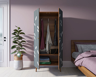 Шкаф малый двухстворчатый "Berber" принт 18 арт BB08/Print_18