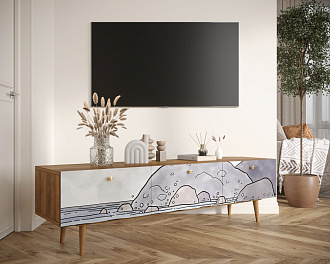 Комод "Berber" с ящиками низкий под TV арт BB19/Print_51