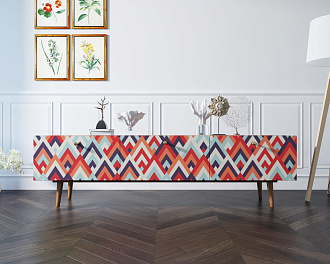 Комод "Berber" с ящиками низкий под TV принт 2 арт BB19/Print_02