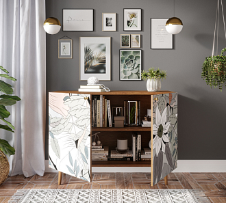 Комод с принтом 50 "Berber" две дверки арт BB04/Print_50