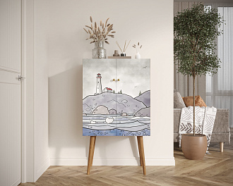 Комод на высоких ножках "Berber"  арт BB09/Print_51