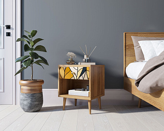 Тумбочка "Berber" с открытой полкой 08 принт арт BB33/Print_08