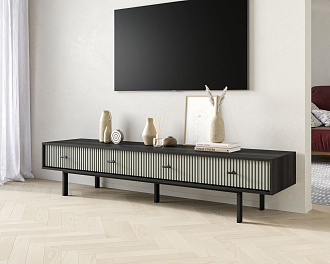 Комод с четырьмя ящиками под TV "Emerson" арт EM06/gray/L