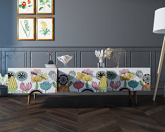 Комод "Berber" с ящиками низкий под TV арт BB19/Print_03