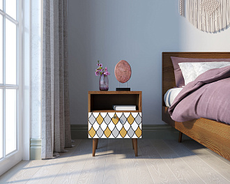 Тумбочка "Berber" с одним ящиком 22 принт арт BB06/Print_22