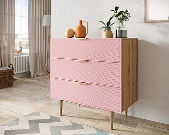 Комод с тремя ящиками "Line" LN12/GR1/pink
