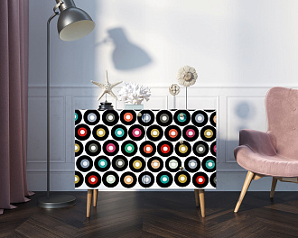 Комод "Berber" три ящика и дверка 37 принт арт BB34/Print_37