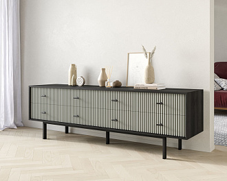 Комод с восемью ящиками "Emerson" арт EM03/gray/L