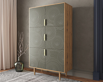 Большой комод с шестью дверками "Line" R20/browngrey