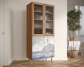 Буфет "Berber" малый  арт BB30/Print_51