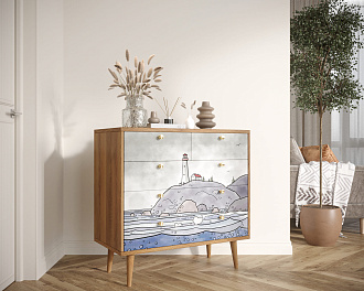 Комод "Berber" пять ящиков арт BB36/Print_51