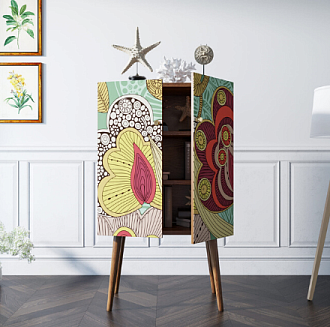 Комод на высоких ножках "Berber" принт 6 арт BB09/Print_06