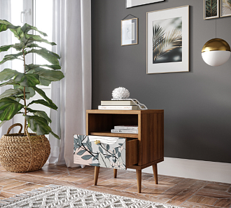 Тумбочка "Berber" с одним ящиком 50 принт арт BB06/Print_50