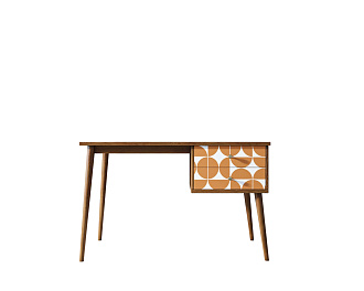 Стол рабочий "Berber" принт 14 с одной тумбой арт BB20/Print_14