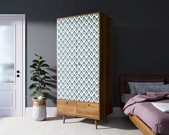 Шкаф двухстворчатый "Berber" принт 13 арт BB16/Print_13